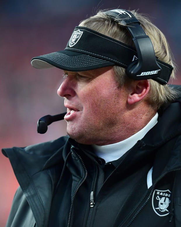 Jon Gruden Watching Close